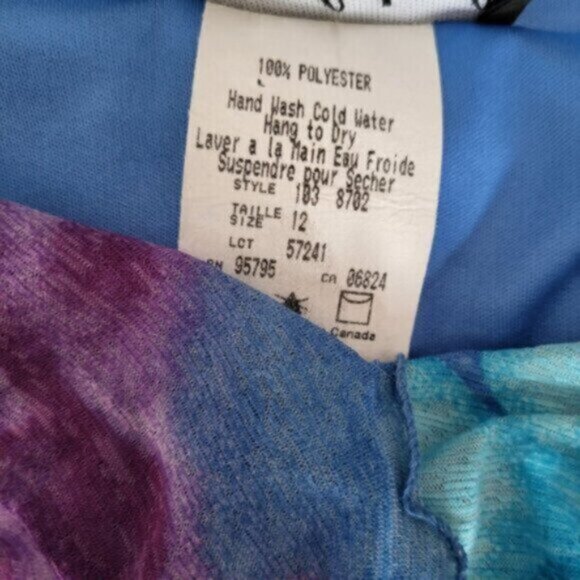 Vintage 90s Sleeveless Floral Teal Blue Dress Size 10 womens - Picture 14 of 16